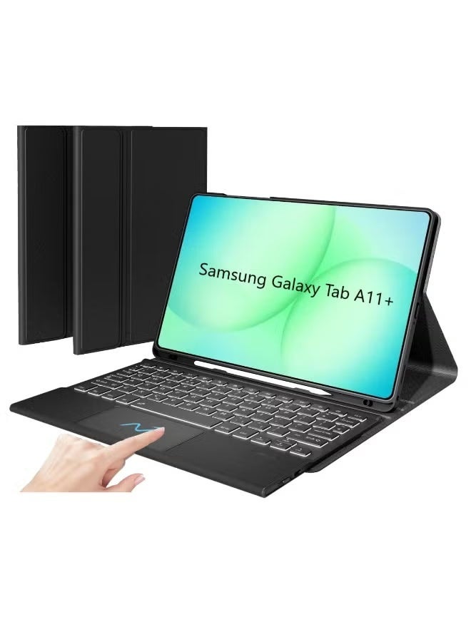 YoYoTech Samsung Galaxy Tab A11 Plus 2025 /Tab A11+ Detachable Wireless Bluetooth Keyboard with Trackpad/Touchpad Tablet Cover Case for Samsung Galaxy Tab A11 Plus/Tab A11+ Tablet 11-Inch - Image 1
